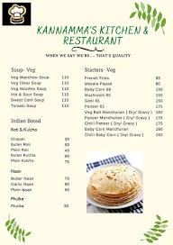 Kannamma's Kitchen Veg Restaurant menu 1