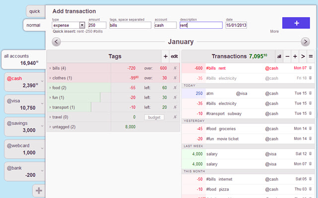 Finance41 Personal Finance chrome extension