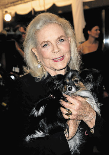 Lauren Bacall and her dog, Sophie