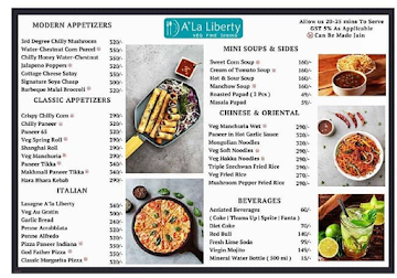 Ala Liberty Veg Dining menu 