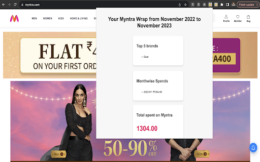 Your last 1 year Myntra Wrap