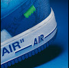 louis vuitton x nike "air force 1" by virgil abloh - white / team royal