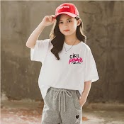 Áo Thun Bé Gái Size Đại Cồ Thun Cotton Sg Loại 1 Mềm Mát Xinh Xắn Kids Genz Áo Thun Trẻ Em Từ 5 Đến 14 Tuổi