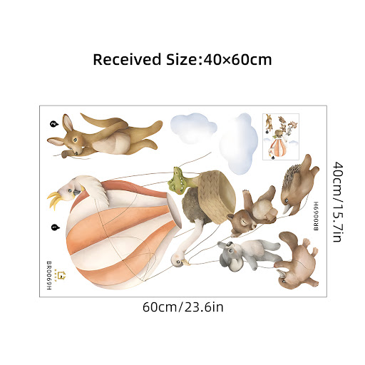 Title 1, Small Animal Air Balloon Self-adhesive Wall Sti...