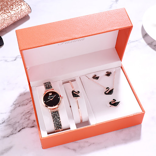 Rose gold black face suit