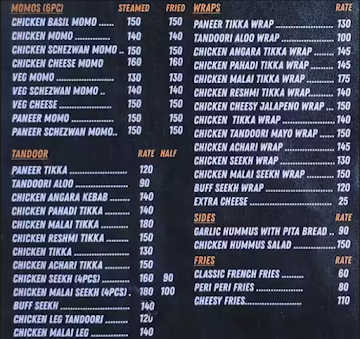 Bombay Charcoal menu 