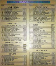 Sri Hari Hara Noodles Point menu 1