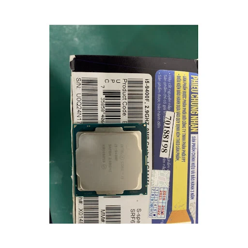 Bộ vi xử lý/ CPU Intel Core i5-9400F (9M Cache, up to 4.10GHz) - Hàng trưng bày