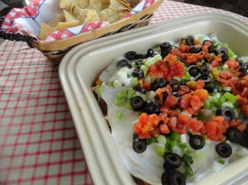 Recipe Here: Layered Chicken Nacho Dip