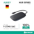 Hub Chia Cổng Type C AUKEY CB-C68 Mở Rộng 7 Cổng 1 Type C Power Delivery 100W 3 Cổng USB 3