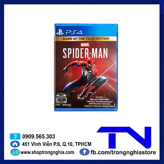 Đĩa Game Ps4 - Marvel's Spider Man Game Of The Year [Asia]