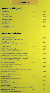 Chhabra's Golden Moments menu 7