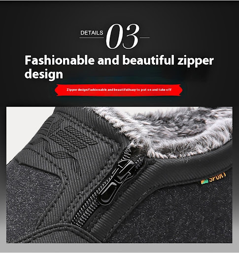 Title 4, Mens Cotton Shoes Fleece Lined Padded Warm Wat...