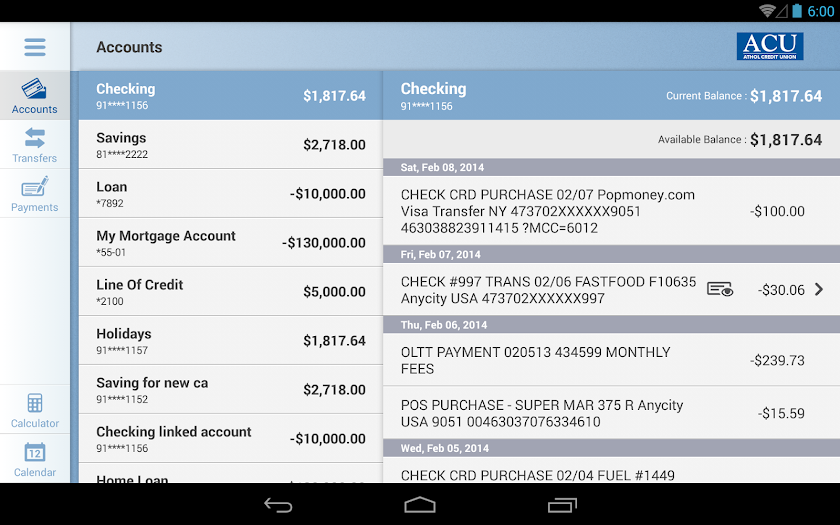 Athol CU Tablet Banking Screen 3
