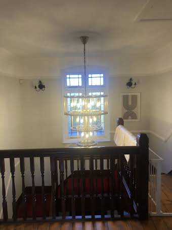 Statement stairs chandelier, dorking  album cover