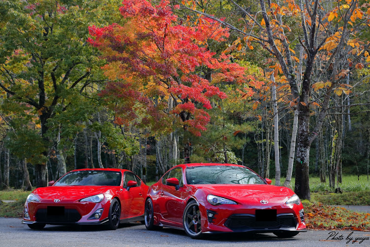 86の秋の気配・紅葉と愛車・ツーリング・せせらぎ街道に関するカスタム事例の投稿画像1枚目