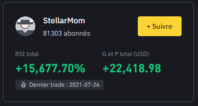 Leaderboard Binance : StellarMom