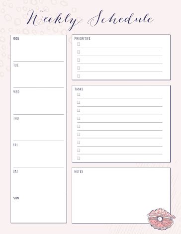 Pearly Schedule - Weekly Planner template