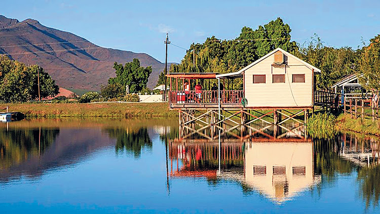 Wine-tasting hut on stilts at Excelsior Wine Estate