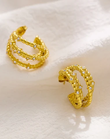 Boucles d'oreilles en acier inoxyda - 2