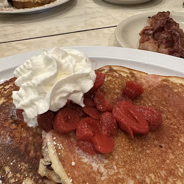 Gluten free pancakes with strawberries