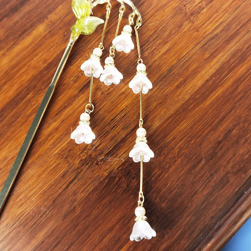 Title 2, Lily of the Valley Tassel Hairpin for women, si...