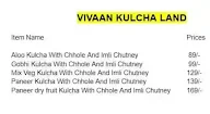 Vivaan Kulcha Land menu 1