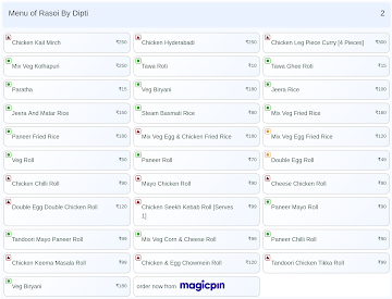 Rasoi By Dipti menu 