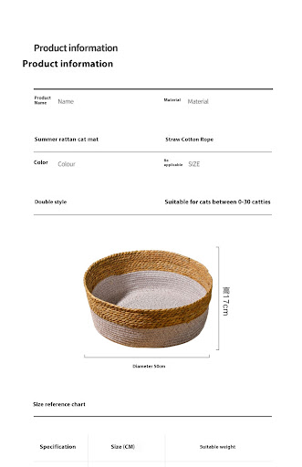 Title 11, Straw Cat Nest Summer Cool Mat. Provide your fe...