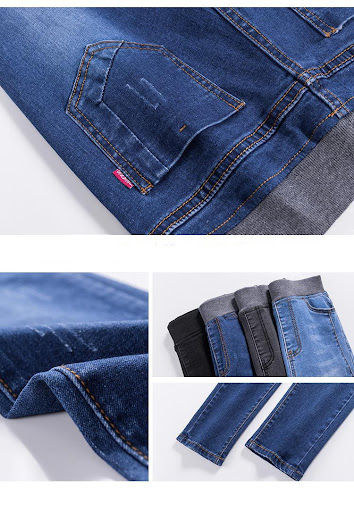 Title 12, Womens High Waist Plus Size Elastic Fleece Jea...