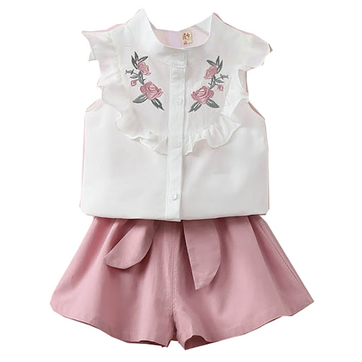 Title 5, Two Piece Floral Embroidered Jacket With Bow Sh...