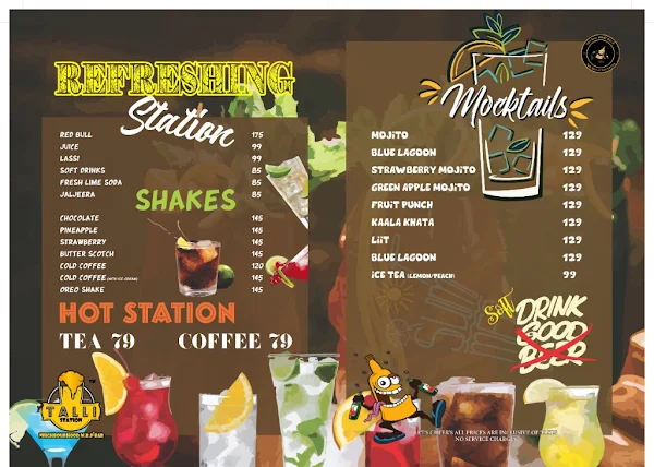 Talli Station menu 