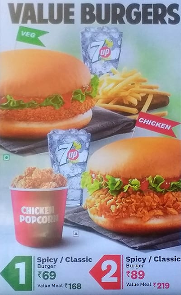 KFC menu 