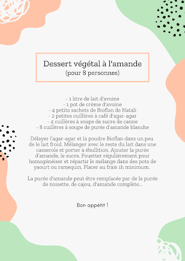 recette dessert végétal