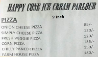 Happy Cones Ice Cream Parlour And Pizza Corner menu 1