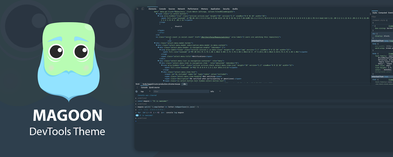 Magoon: Chrome DevTools Theme Preview image 2