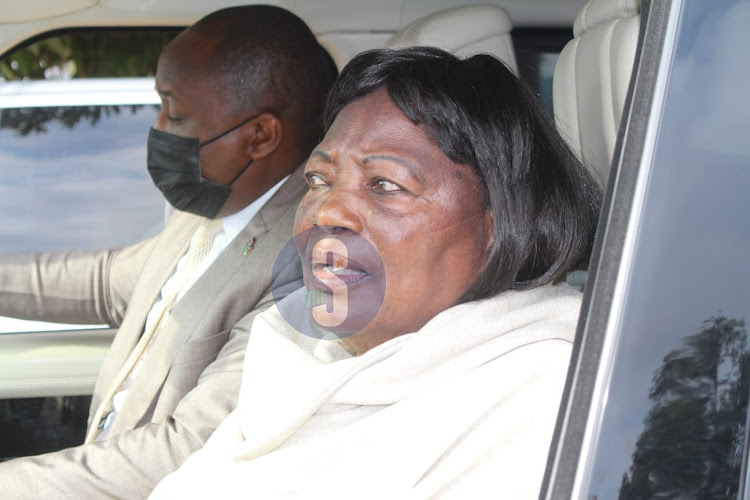 Mama Ngina Kenyatta casts her vote at Mutomo Primary School,Gatundu on August 9, 2022