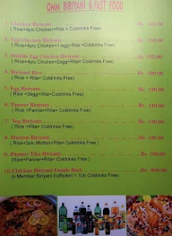 Omm Biriyani & Fast Food menu 1
