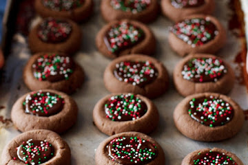Mini Chocolate Thumbprint Cookies