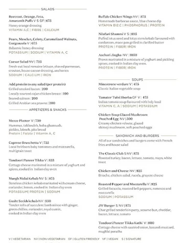 JW Kitchen - JW Marriott menu 