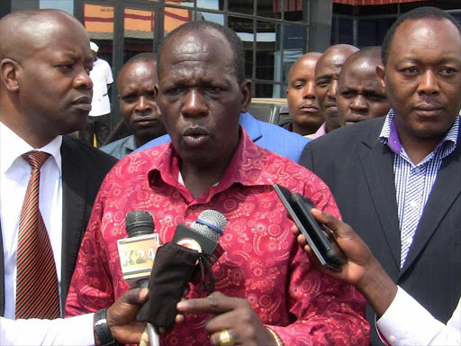 Juja MP Francis Waitutu and religious leaders at a Juja hotel / JAMES WAINAINA