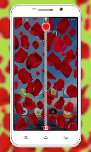Rose Petal Zip Screen Lock Screenshots 0