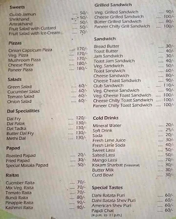 Sweekar Veg Restaurant menu 