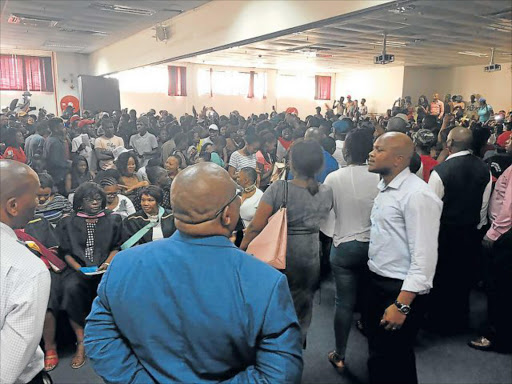 NON-ACCOMMODATING: University of Fort Hare vice-chancellor Sakhela Buhlungu was yesterday prevented from delivering his opening address by protesting students at the East London campus Picture: SINO MAJANGAZA