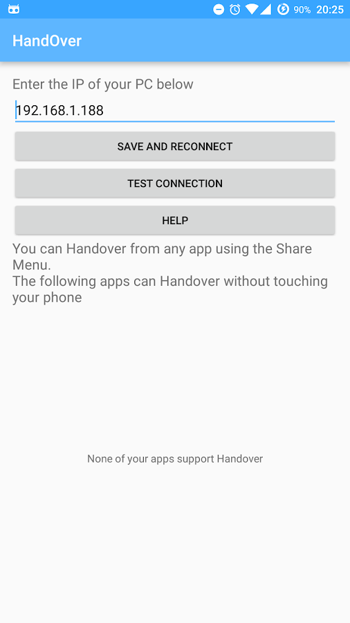    Handover - From phone to PC- screenshot  