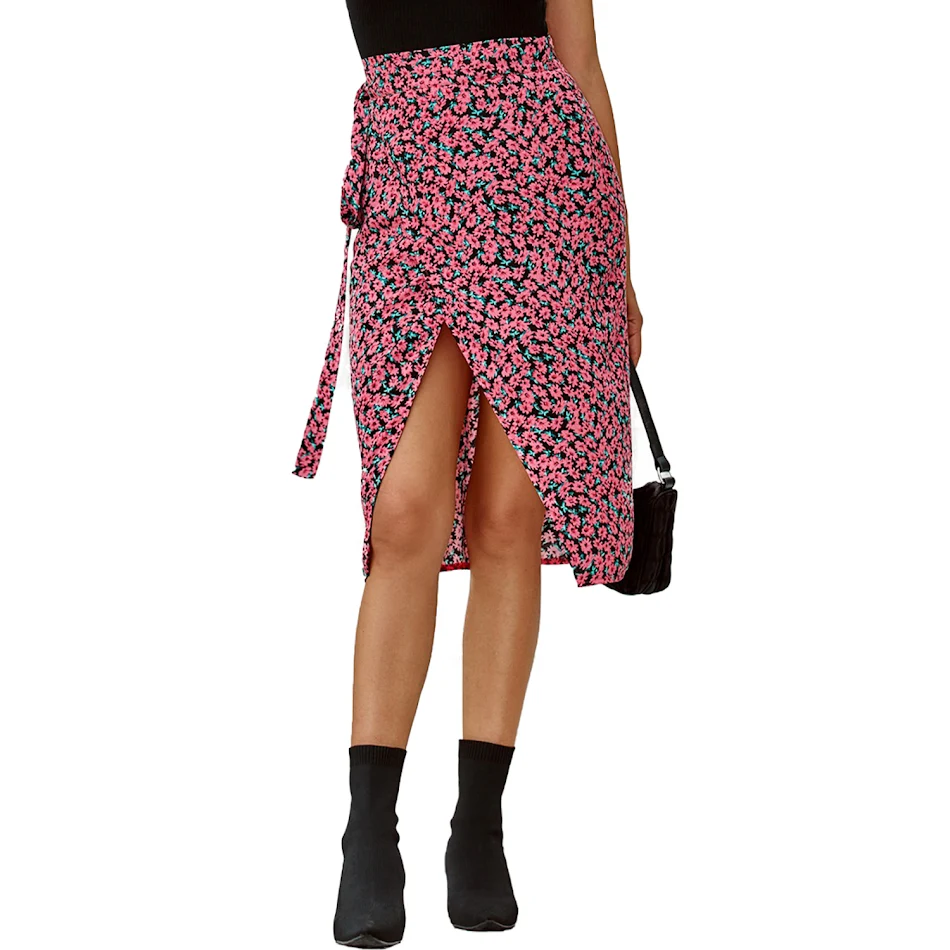 Damen Mode Bedruckter High Waist Ungleichmäßiger Rock, Figurfreundlich und Trendy, Ideal für Damen, die auffallen möchten