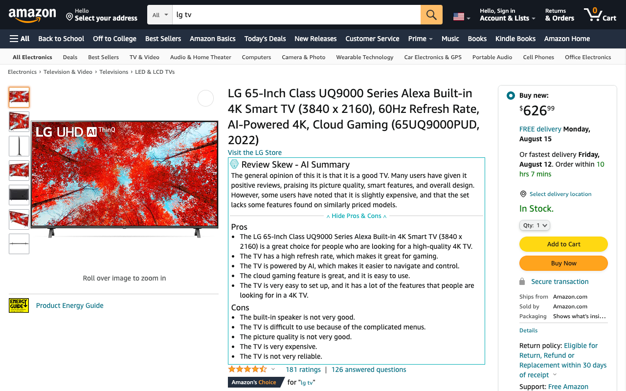 Review Skew AI Amazon review summaries Preview image 5