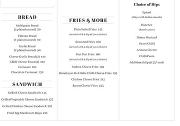 The Green Cafe & Resturant menu 