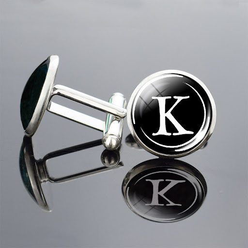 Title 7, Metal twenty-six English alphabet cufflinks for...