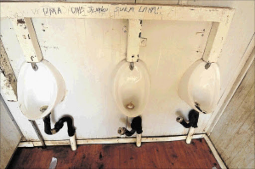 SIES: The dysfunctional urinals at Simunye Secondary School in Bekkersdal on the West Rand photo: Thulani Mbele